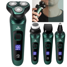 Load image into Gallery viewer, Smart Electric Shaver LCD Digital Display Three-head USB Rechargeable Floating Razor, Standard Version, 3 In 1, 4 In 1
