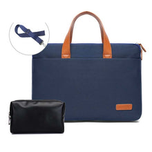 Load image into Gallery viewer, For MacBook 13.3-14 Inches MAHOO 10188 Ultra-Thin Hand Computer Bag Messenger Laptop Bag, Khaki, Dark Blue, Gray, Gray+Gray PU Power Bag, Dark Blue+Black PU Power Bag, Khaki+Gray PU Power Bag, Gray+Gray Mouse Pad, Dark Blue+Black Mouse Pad             ...