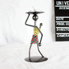 Retro Wrought Iron Man-shaped Candlestick Ornament Restaurant Table Decoration Props, 20, 21, 22, 23, 26, 27