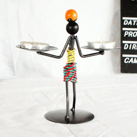 Retro Wrought Iron Man-shaped Candlestick Ornament Restaurant Table Decoration Props, 20, 21, 22, 23, 26, 27