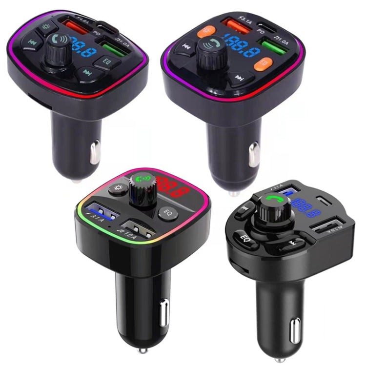 3.1A USB+PD Bluetooth Car Charger Car FM Transmitter Colorful Lighting, R2, Q3, Q5, Q7