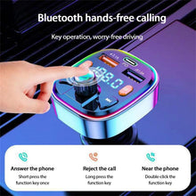 Load image into Gallery viewer, 3.1A USB+PD Bluetooth Car Charger Car FM Transmitter Colorful Lighting, R2, Q3, Q5, Q7
