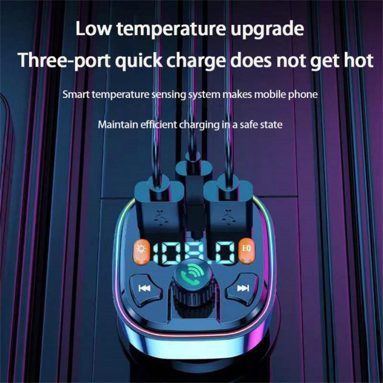 3.1A USB+PD Bluetooth Car Charger Car FM Transmitter Colorful Lighting, R2, Q3, Q5, Q7