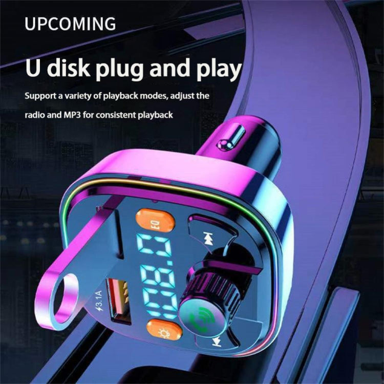 3.1A USB+PD Bluetooth Car Charger Car FM Transmitter Colorful Lighting, R2, Q3, Q5, Q7