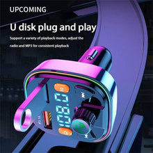 Load image into Gallery viewer, 3.1A USB+PD Bluetooth Car Charger Car FM Transmitter Colorful Lighting, R2, Q3, Q5, Q7