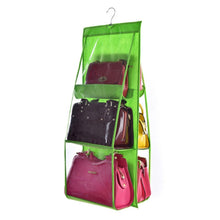 Load image into Gallery viewer, B05005 Double Sided 6 Pocket Hanging Bag Non-woven Fabric Hanging Handbag Organizer, B05005 Purple, B05005 Black, B05005 Grey, B05005 Rose Red, B05005 Green, B05005 Blue