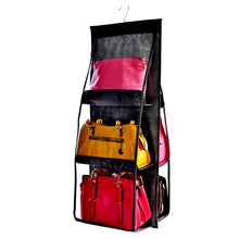 Load image into Gallery viewer, B05005 Double Sided 6 Pocket Hanging Bag Non-woven Fabric Hanging Handbag Organizer, B05005 Purple, B05005 Black, B05005 Grey, B05005 Rose Red, B05005 Blue