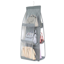Load image into Gallery viewer, B05005 Double Sided 6 Pocket Hanging Bag Non-woven Fabric Hanging Handbag Organizer, B05005 Purple, B05005 Black, B05005 Grey, B05005 Rose Red, B05005 Blue