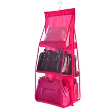 Load image into Gallery viewer, B05005 Double Sided 6 Pocket Hanging Bag Non-woven Fabric Hanging Handbag Organizer, B05005 Purple, B05005 Black, B05005 Grey, B05005 Rose Red, B05005 Blue