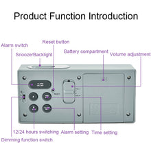 Load image into Gallery viewer, 8890H Multifunctional Photosensitive Bedside Small Alarm Clock LCD Screen Digital Clock
