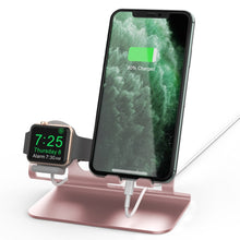 Load image into Gallery viewer, AhaStyle ST04 Aluminum Alloy Charging Base, For 4-8 inch Smart Phone&amp;Apple Watch Series, ST04 (Black), ST04 (Rose Gold), ST04 (Silver)