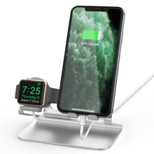 Load image into Gallery viewer, AhaStyle ST04 Aluminum Alloy Charging Base, For 4-8 inch Smart Phone&amp;Apple Watch Series, ST04 (Black), ST04 (Rose Gold), ST04 (Silver)