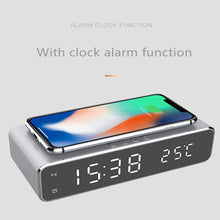 Load image into Gallery viewer, W258 With Clock / Temperature Display Desktop Phone / Earphone Wireless Charging, W258 5W (Silver), W258 5W (Black)
