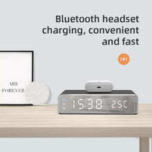 Load image into Gallery viewer, W258 With Clock / Temperature Display Desktop Phone / Earphone Wireless Charging, W258 5W (Silver), W258 5W (Black)