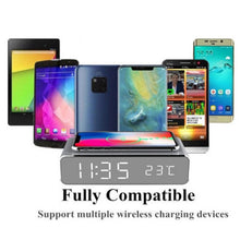 Load image into Gallery viewer, W258 With Clock / Temperature Display Desktop Phone / Earphone Wireless Charging, W258 5W (Silver), W258 5W (Black)