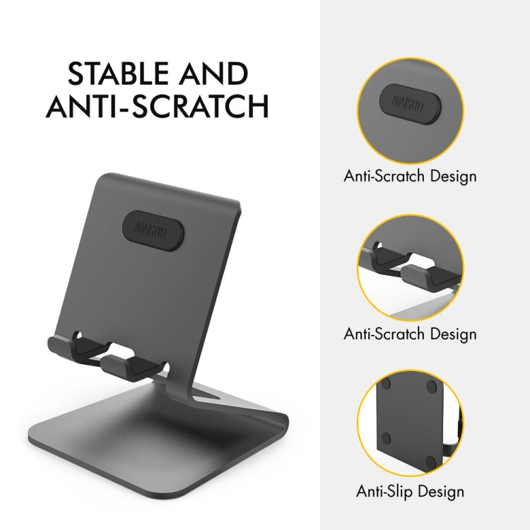 AhaStyle ST02 Mobile Phone Aluminum Alloy Fixed Bracket Storage Charging Base, ST02 (Silver), ST02 (Black), ST02 (Rose Gold)