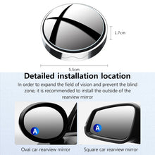 Load image into Gallery viewer, 1pair Reversing Mirror Small Round Mirror HD Large View Suction Cup Blind Spot Mirror, Size: 5.5x1.7cm(Black), Size: 5.5x1.7cm(White), Size: 5.5x1.7cm(Silver)