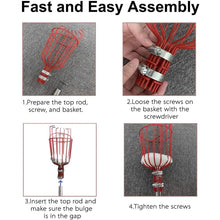 Load image into Gallery viewer, Stainless Steel Aerial Fruit Picker Fruit Picking Tools, With Rod 4 Sections 1.6m, With Rod 6 Sections 2.4m, With Rod 9 Sections 3.6m, With Rod 10 Sections 4m