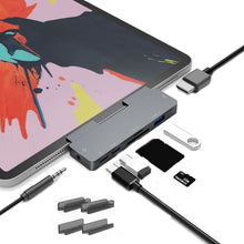 Load image into Gallery viewer, For IPad Pro 7-In-1 HDMI 4K + 3.5mm Audio + SD/TF+ 1 USB 3.0 + USB-C/Type-C + PD USB-C Docking Station, For IPad Pro 7-In-1