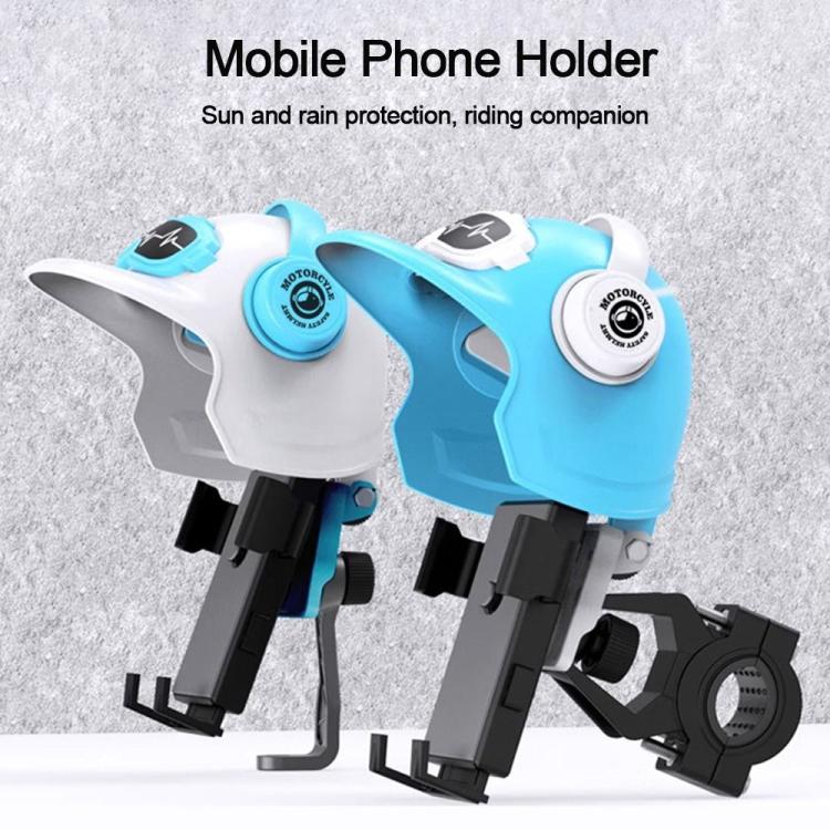 Small Helmet Sunscreen Phone Stand Bracket Motorcycle Mobile Phone Holder,Spec:, Handlebar White, Rearview Mirror Blue, Rearview Mirror White, Blue Helmet, White Helmet, Handlebar Black, Handlebar Yellow, Rearview Mirror Black, Rearview Mirror Yellow