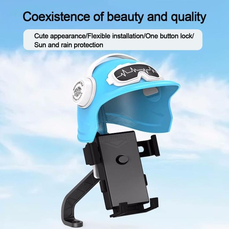 Small Helmet Sunscreen Phone Stand Bracket Motorcycle Mobile Phone Holder,Spec:, Handlebar White, Rearview Mirror Blue, Rearview Mirror White, Blue Helmet, White Helmet, Handlebar Black, Handlebar Yellow, Rearview Mirror Black, Rearview Mirror Yellow