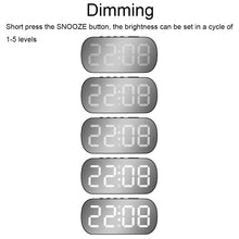 Load image into Gallery viewer, 6637 LED Digital Display Temperature Electronic Clock Desktop Mirror Alarm Clock