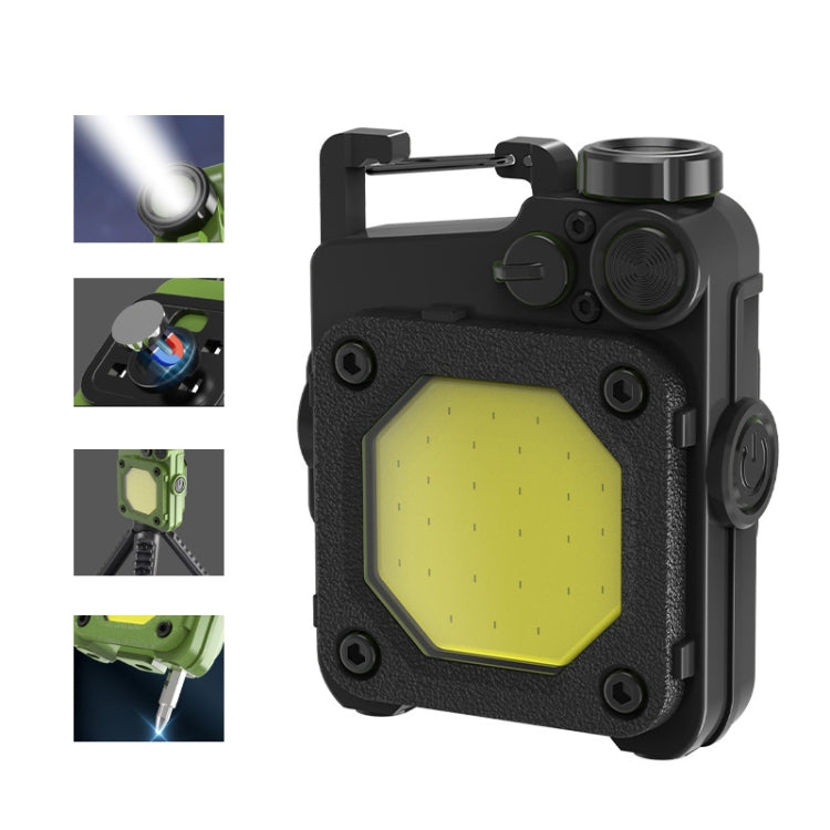 Mini Keychain COB Flashlight USB Rechargeable Magnetic Work Light For Outdoor Camping, Green, Red, Black, Yellow