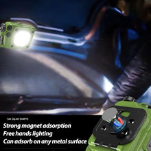 Load image into Gallery viewer, Mini Keychain COB Flashlight USB Rechargeable Magnetic Work Light For Outdoor Camping, Green, Red, Black, Yellow