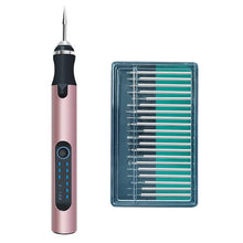 Load image into Gallery viewer, SNJ-3681 Mini Engraving Pen Wireless Polishing Electric Grinder, Style:, Roae Gold+Grinding Head, Silver+Grinding Head, Rose Gold+Grinding Head+Cutting Blade+Carving Stencil, Silver+Grinding Head+Cutting Blade+Carving Stencil