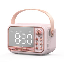 Load image into Gallery viewer, S11 Handheld Retro Alarm Clock Bluetooth Speaker Desktop Portable Clock, S11 (Beige), S11 (Pink)