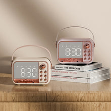 Load image into Gallery viewer, S11 Handheld Retro Alarm Clock Bluetooth Speaker Desktop Portable Clock, S11 (Beige), S11 (Pink)