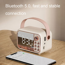 Load image into Gallery viewer, S11 Handheld Retro Alarm Clock Bluetooth Speaker Desktop Portable Clock, S11 (Beige), S11 (Pink)