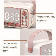 Load image into Gallery viewer, S11 Handheld Retro Alarm Clock Bluetooth Speaker Desktop Portable Clock, S11 (Beige), S11 (Pink)