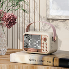 Load image into Gallery viewer, S11 Handheld Retro Alarm Clock Bluetooth Speaker Desktop Portable Clock, S11 (Beige), S11 (Pink)