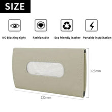 Load image into Gallery viewer, Car Sun Visor Tissue Holder Leather Hanging Storage Box, Black, Beige