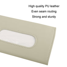 Load image into Gallery viewer, Car Sun Visor Tissue Holder Leather Hanging Storage Box, Black, Beige