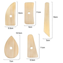 Load image into Gallery viewer, Wooden Skeleton Knife Pottery Scraper Handmade Tools, 5pcs/set
