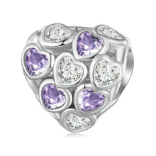 Load image into Gallery viewer, Sterling Silver S925 Heart Zirconia Infinity Symbol White Gold Plated Bracelet Beads, SCC2451