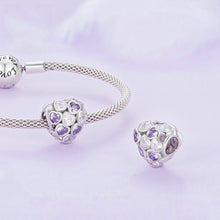 Load image into Gallery viewer, Sterling Silver S925 Heart Zirconia Infinity Symbol White Gold Plated Bracelet Beads, SCC2451