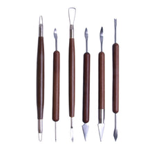 Load image into Gallery viewer, Wooden Pottery Trimming Tools Educational Art Supplies, 6pcs/set