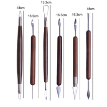 Load image into Gallery viewer, Wooden Pottery Trimming Tools Educational Art Supplies, 6pcs/set
