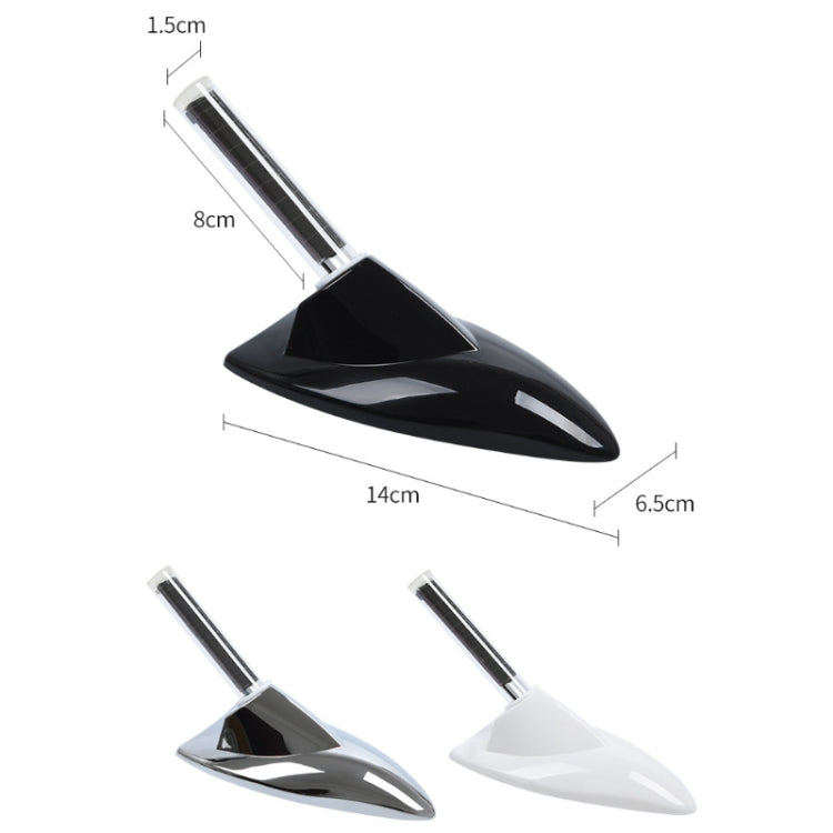 Car Solar Shark Fin With Antenna LED Warning Light, Silver, White, Black, Silver with Remote Control, Black with Remote Control, White with Remote Control