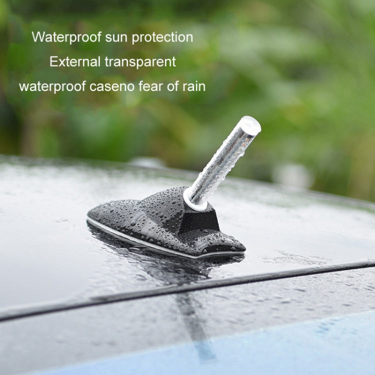 Car Solar Shark Fin With Antenna LED Warning Light, Silver, White, Black, Silver with Remote Control, Black with Remote Control, White with Remote Control
