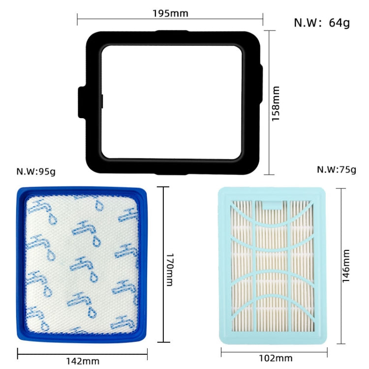 For Philips FC9732 FC9728 FC9735 Vacuum Cleaner Air Filter, 1 Air Inlet +1 Air Outlet, 1 Air Inlet, 1 Air Outlet, 1 Outer Frame