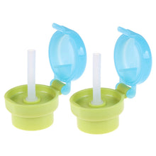 Load image into Gallery viewer, 2pcs CJ07205 Baby Straw Lids Portable Drinking Straw Lids for Children, 2pcs Green, 2pcs Pink