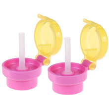 Load image into Gallery viewer, 2pcs CJ07205 Baby Straw Lids Portable Drinking Straw Lids for Children, 2pcs Green, 2pcs Pink