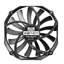 FANNER Ice Soul F14015 4PIN PWM Ultra-thin Chassis Fan Desktop Computer Radiator, F14015