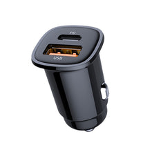 Load image into Gallery viewer, PD 30W Dual Port USB Super Fast Charge Car Charger, 30W Black