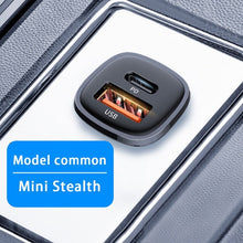 Load image into Gallery viewer, PD 30W Dual Port USB Super Fast Charge Car Charger, 30W Black