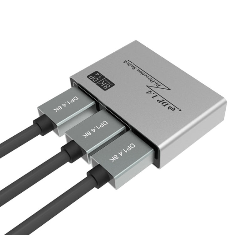 8K 60HZ 1.4V 2 In 1 Out DP Bidirectional Switcher, 8K Switcher(Grey)